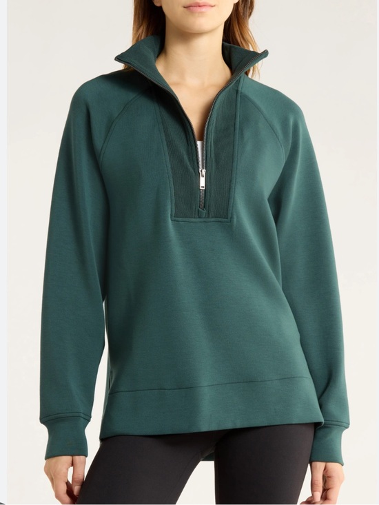 SPANX Tops - New! SPANX Forest Green Half-Zip Tunic Sweatshirt size XS